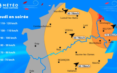 Territoire de Belfort : Des rafales jusqu’à 80 ou 85km/h attendues ce jeudi soir, vigilance jaune en cours