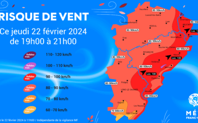 Franche-Comté : La tempête « Louis » confirmée, des rafales de 80 à 95km/h attendues ce jeudi soir